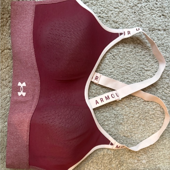 Under Armour Women's Burgundy Sports Bra - Picture 1 of 6